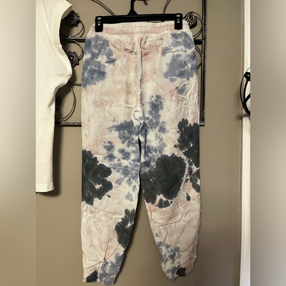 Dex Black Tape Linen Jogger Pants Pink Blue Cloud with custom black $80 - Picture 2 of 10